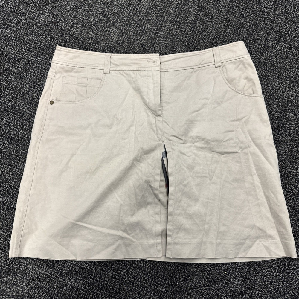 Burberry Golf Khaki Pleated Nova Check Mini Skirt Skort Women's US 12